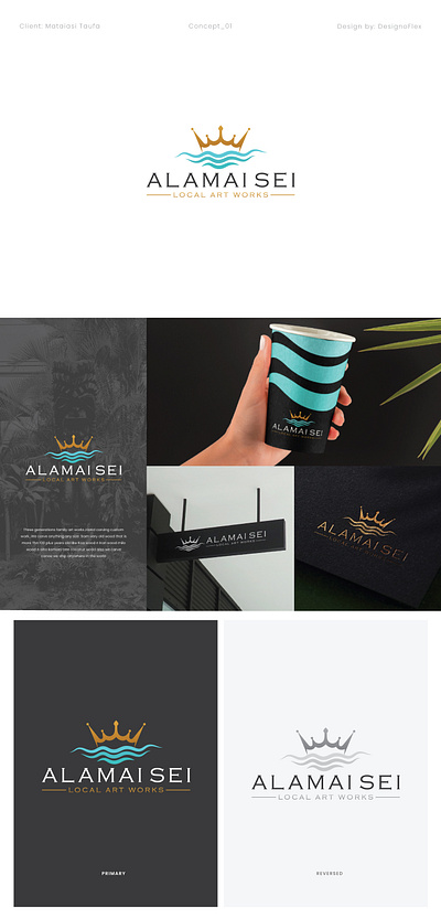 Alamaisei Logo artbranding creativelogo crown logo logodesign luxurybranding typographylogo wavedesign