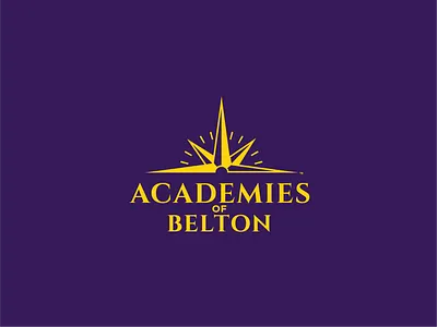 Academies of Belton badges brand branding compass education logo logo design purple school vector yellow