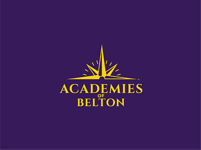 Academies of Belton badges brand branding compass education logo logo design purple school vector yellow