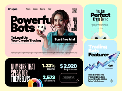 Bitsgap Shot blockchain bot coin crypto cryptocurrency digital design ideas landing landing page promo typography web design web site