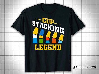 Cup Stacking Legend T-shirt - Vibrant and Fun Design amazon t shirt fun stacking tee. illustration merch by amazon print on demand