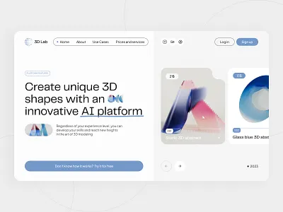 3D Modeling AI Platform 3d modeling ai platform creative tool design platform digital design digital marketplace futuristic ui immersive design innovative tech modeling modern website platform product showcase responsive web ui ui design ux design ux ui web design website