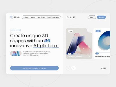 3D Modeling AI Platform 3d modeling ai platform creative tool design platform digital design digital marketplace futuristic ui immersive design innovative tech modeling modern website platform product showcase responsive web ui ui design ux design ux ui web design website