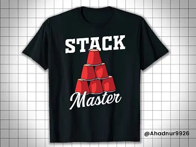 Stack Master T-shirt - Bold and Fun Design for Cup Stacking. amazon merch merch by amazon merch on demand print on demand stacking champion shirt. t shirt design