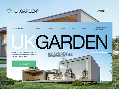 UKGARDEN | Landing Page for Landscape company architecturedesign bestdesign businesswebsite construction design designinspiration dribbblepopular dribbbleweeklywarmup gardensite landing page landscape landscapedesign minimalism modernwebdesign ui uidesign uiux uxuidesign web design websitedesign