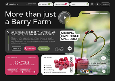 Berry Farm Website Design agriculture platform berry business digital transformation eco friendly design ecommerce ui farm management farm website food industry fresh produce marketplace modern web organic farming platform product showcase responsive layout supplier portal user experience ux design ux ui design website