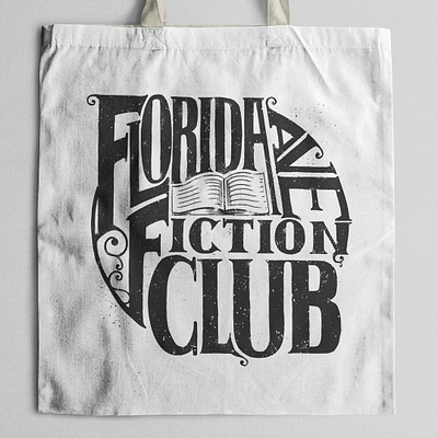 Florida Ave Fiction Club - Hand Drawn Type Treatment hand drawn typography logo logo design screen print typography vector vector art