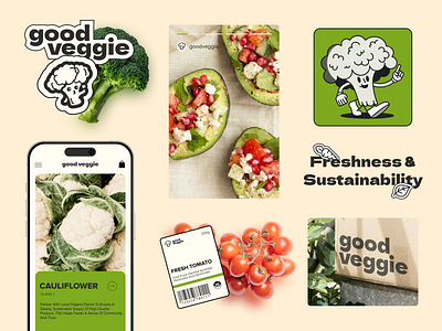 Visual identity for Good Veggie 🥦 brand identity brand illustration branding eco ecofriendly farming graphic design green illustration logo minimalist design nature organic vector vegetables visual identity