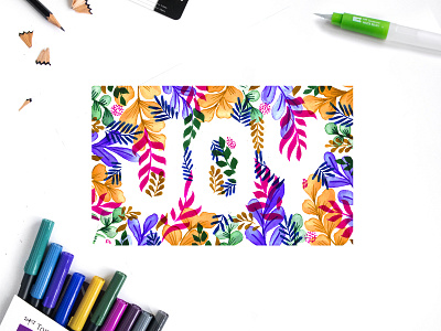 Joy Hand-Lettering brush lettering brush pen calligraphy colorful composition ruler custom lettering floral floral art floral design hand lettering handwriting letter ruler lettering lettering composition rulers tombow type typography watercolor