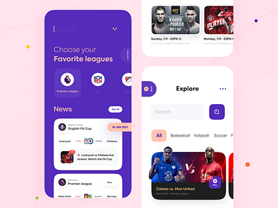 Sports news App app app design application interface interface design mobile app mobile app design mobile application mobile apps mobile ui mobileapp mobileappdesign orix sajon sports sports app sports news trending design