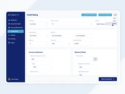 Expert transfer pricing solutions dashboard design input transfer ui ux