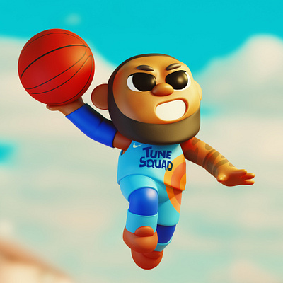 Lebron on SpaceJam 3d 3d art 3d artist 3d modeling action figure lebron james modeling spacejam