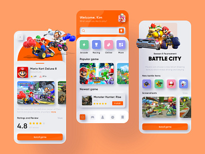 Game Store App app design clean game gameapp games mario mariokart mobileapp nintendo store store app ui app uidesign