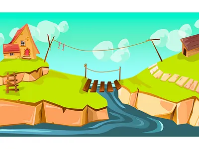 2d cartoon landscape background calendar cartoon design flat design game illustration nature sketch vector