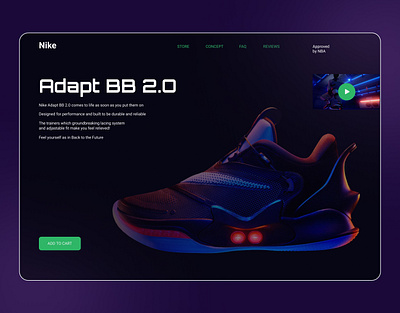 Nike Adapt BB 2.0 Promo page adaptive design nike promo page ui ux web webdesign