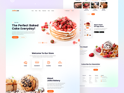 Jaika.co - Bakery Landing Page Design bakery bakery app bakery food bakery landing page bakery packaging bakery shop cake and cookies design food food app food shop landing page design psd template trend design 2020 ui ui designer web web app web design website design