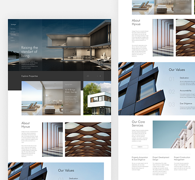 Real estate architectural architecture branding clean clean ui interface landing landing page logodesign minimal minimalism real estate real estate logo realestate ux