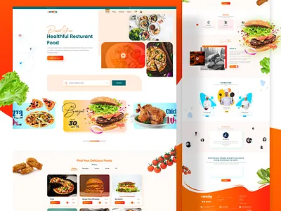 Food website landing page design. best website design food web design food website landing landing page landing page design restaurant website ux web ui