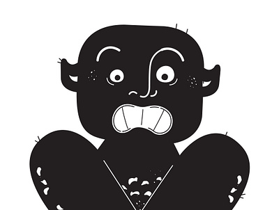 Monster-facial expression black and white character animation character design flat design illustraion illustration illustrator monster vector vector illustration