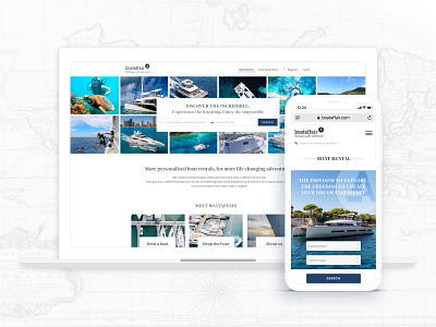 Website redesign for Boataffair boat diving luxury luxury brand luxury branding ocean reef rentals renting scuba diving sea switzerland travel trip planner trips whale yacht