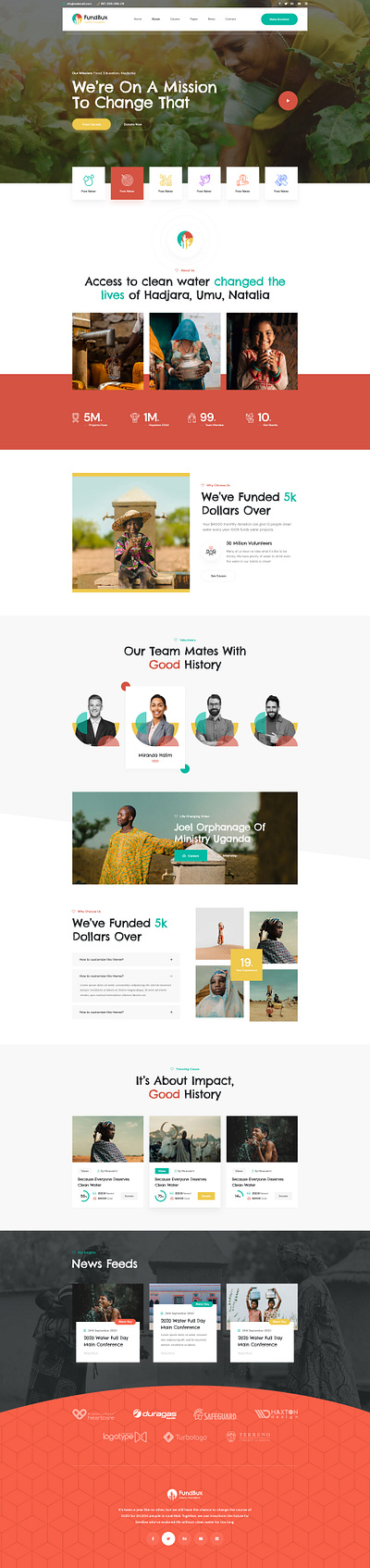 Fundbux - Charity & Fundraise Template adobe charity fundraise nonprofit ui design website