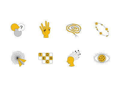 EdTech icons adobe illustrator design doodles icon set icons lines vector yellow