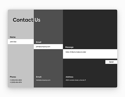 Contact Us page concept about us black white contact contact form contact us design form inspiration minimal page ui ux website