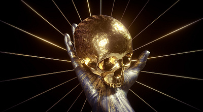 Hamlet 3d 3dart cinema4d classic design gold hamlet octane skull