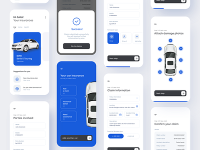 Car Insurance accident app bmw car drive insurance interaction design mobile app ui ux