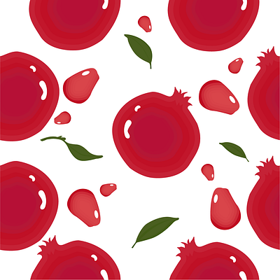 Pomegranate Pattern design fruit illustration illustrator pattern pattern design pomegranate red