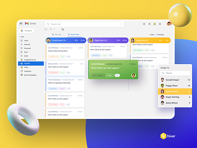 Workload Distribution- Kanban view b2b figma gmail helpdesk minimalist product product design saas saas design sketch ui ux uidesign uxdesign