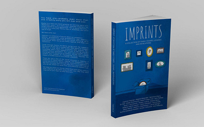 IMPRINTS book cover illustration blue book book cover book cover design creative design graphic design illustration photoframes