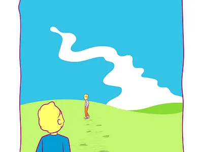 Open Field adobe illustrator art cartoon cloud design drawing field illustration scenery sketch sky vector