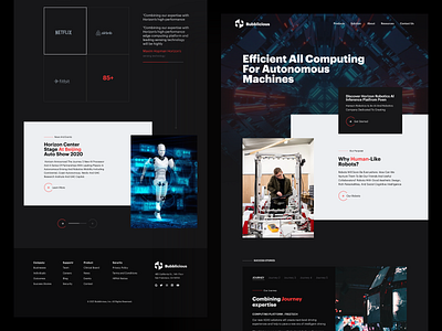 Bubblicious - Artificial Intelligence & Robotics website design artificial intelligence barnding color dark dark theme design home page landing page minimal product product design robot robotics typogaphy ui ui design ux web design website website design