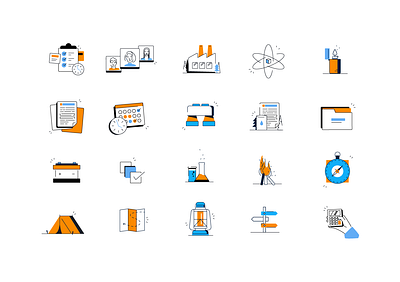 Iconography for Encamp 2.0 camping document ehs iconography icons iconset trail trail guide