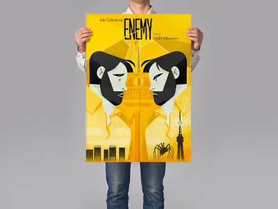 Enemy - Doppelgänger - Movie Poster affiche doppelganger editorial enemy gradient graphic design illustration jake gyllenhaal magazine movie movie poster poster yellow