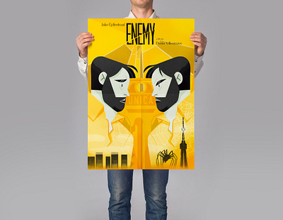 Enemy - Doppelgänger - Movie Poster affiche doppelganger editorial enemy gradient graphic design illustration jake gyllenhaal magazine movie movie poster poster yellow