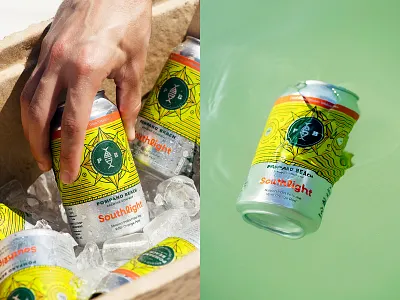 Cold Cans - Warm Welcomes beach beer beer can brewery can design citrus compass dribbble fish florida illustration ipa logo design monoline nautical package design packaging pattern st pete
