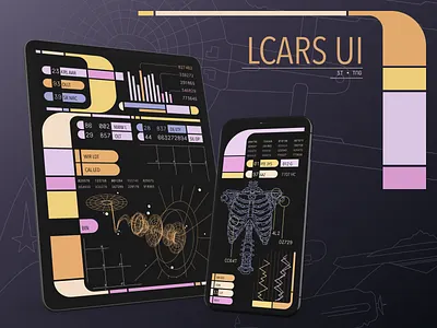 LCARS UI - Star Trek TNG app app design design figma futuristic ui illustration mobile ui sci fi star trek tng ui vector visual design