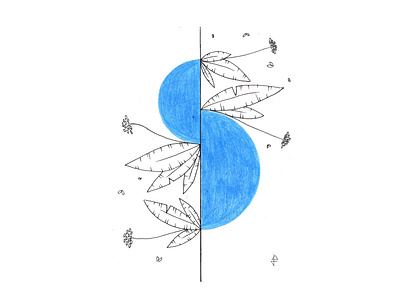 Organic Geometry IX analog black blue circle design draw drawing fineliner flies flower geometric design geometry half illustration leaf leaves lines sketch sketchbook white