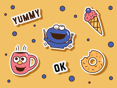 Branded sticker pack adobe illustrator branding cafe dribbbleweeklywarmup food illustration illustration kids menu logo print restaurant branding sticker sticker design sticker pack vector warmup yummy yummy menu