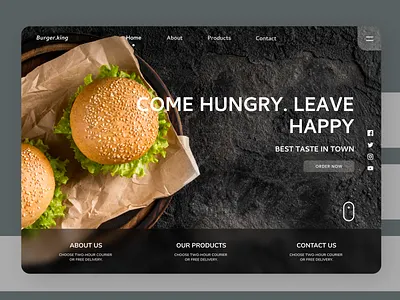 Food Landing Page branding design landing page landing page concept ui