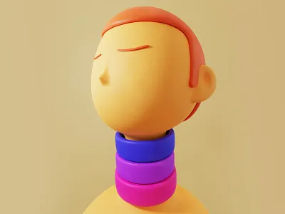 Minimalist face 3d close face minimalist