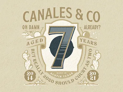 Seven years 7 anniversary austin branding illustration seven