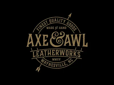 Axe & Awl Leatherworks brand desing branding branding design jamie stark orange county graphic designer typography