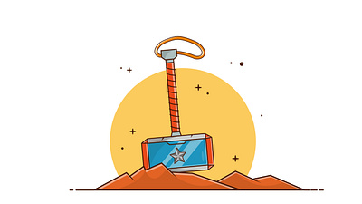 Thor's hammer flat design as graphical flat flat and outline illustration flat design flat illustration graphic design illustration thor thor hammer tutorial vector