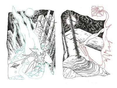 Dyptich: Doubt & Present design drawing graphic illustration