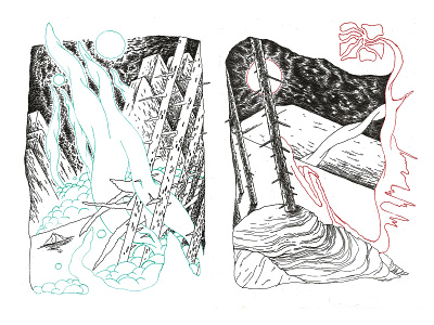 Dyptich: Doubt & Present design drawing graphic illustration