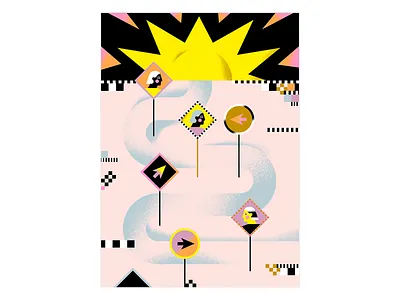 Product design character editorial illustration landscape product road sun user userinterface