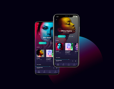 Artist Profile app design music player ui profile design ui